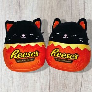 Squishmallows Hershey Reese's Colton Black Cat Halloween Stuffed Plush Lot Of 2